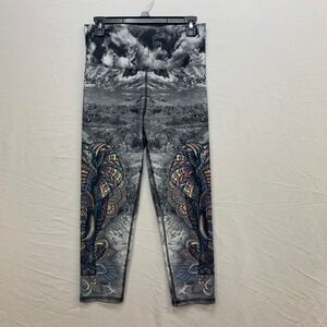 EVCR Evolution and Creation Elephant Mandala Cloud Print Leggings Womens Medium